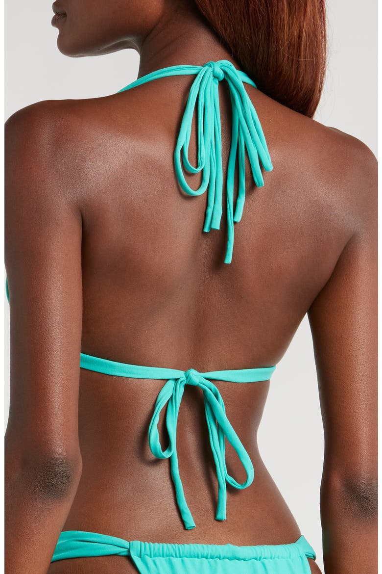 Euro Bow Triangle Bikini Top, Alternate, color, TEAL