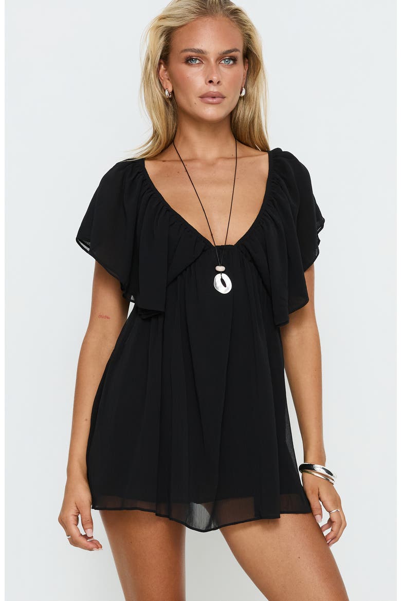 Sun Spirit Plunge Romper, Alternate, color, BLACK