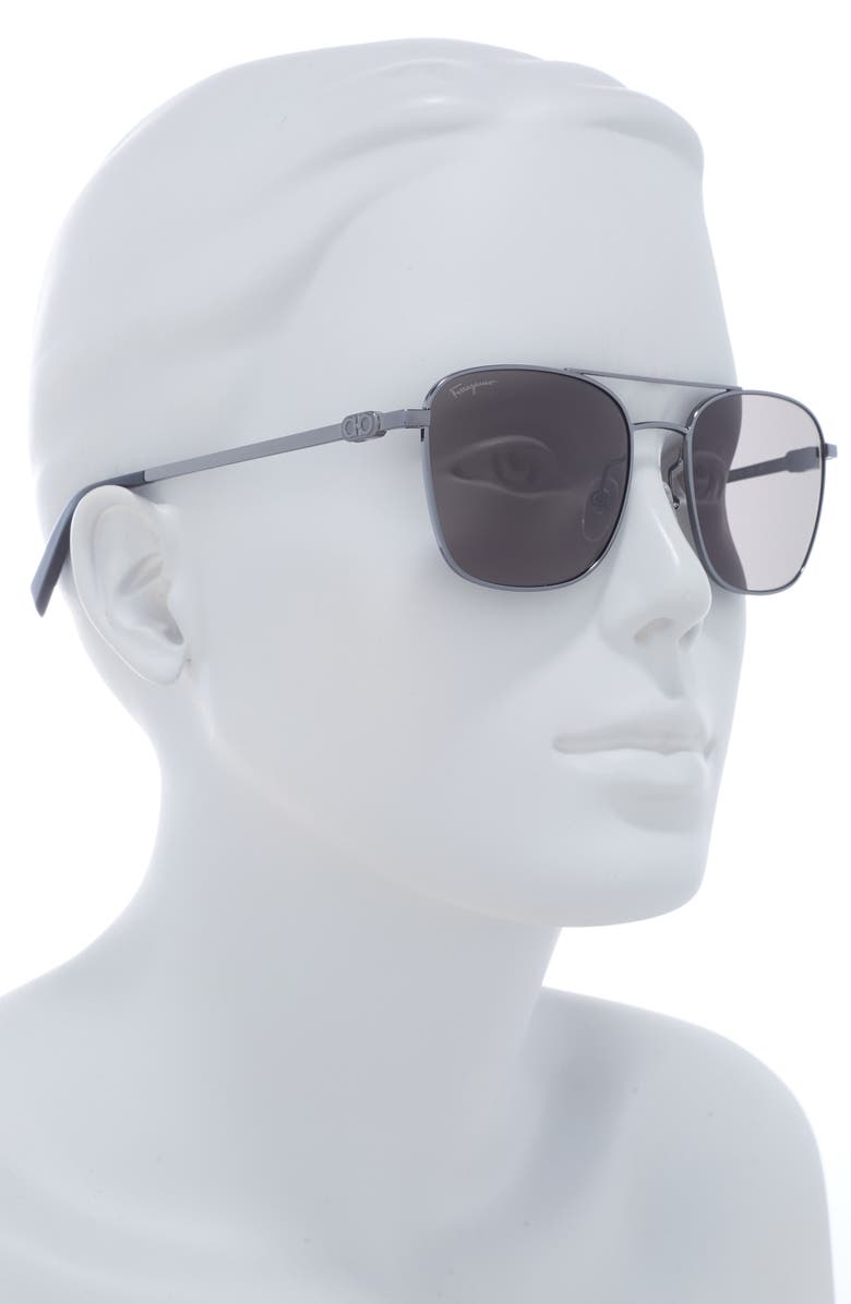 FERRAGAMO Salvatore Ferragamo Gancio 53mm Navigator Sunglasses, Alternate, color,