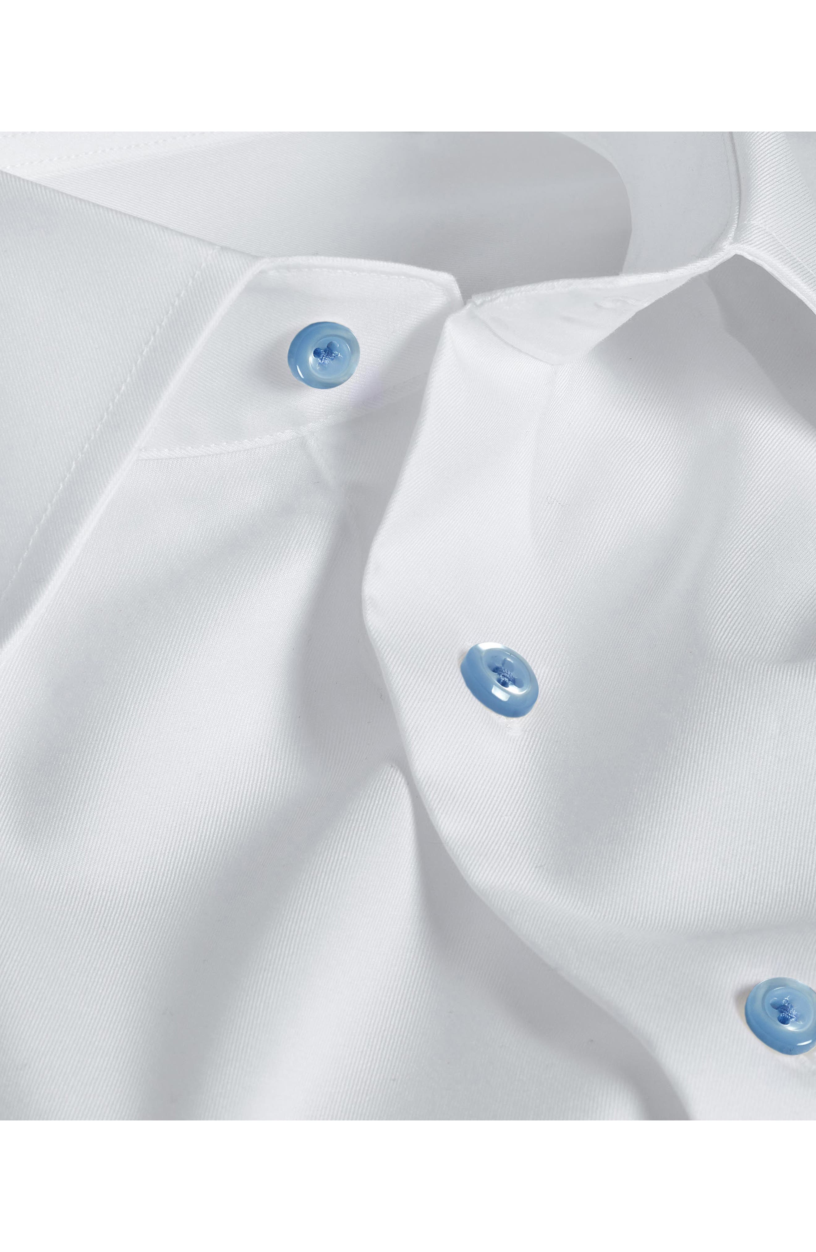 Trim Fit Solid Cotton Dress Shirt - image 2