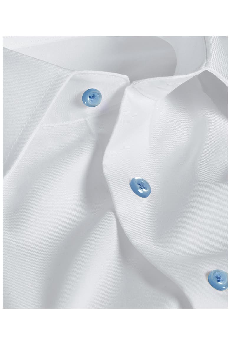 Trim Fit Solid Cotton Dress Shirt, Alternate, color, WHITE