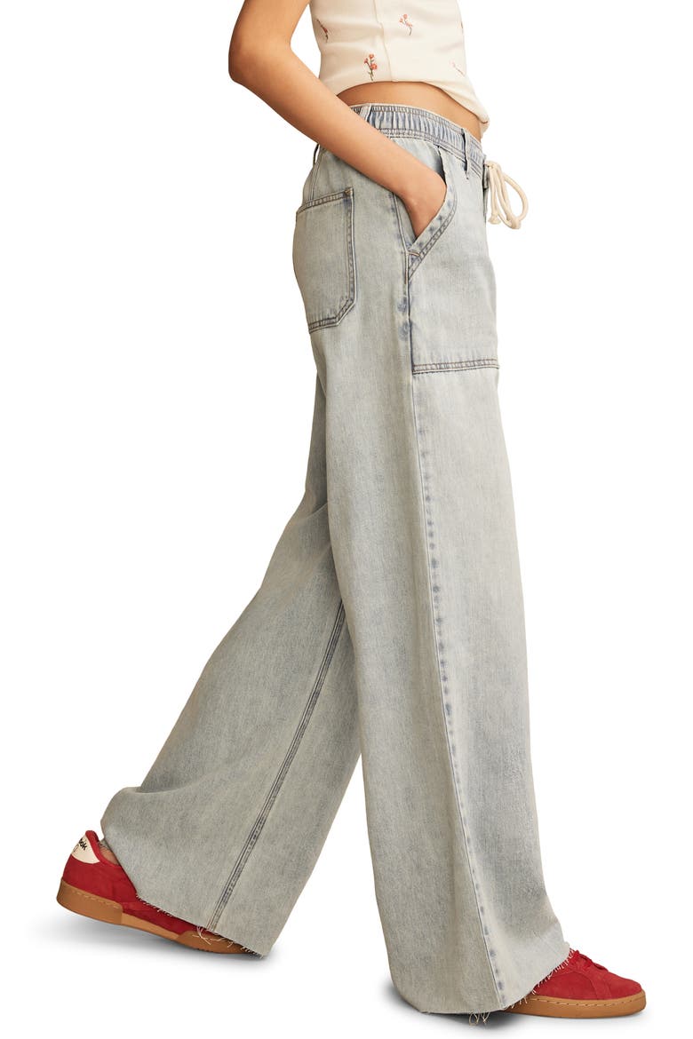 Low Rise Wide Leg Drawstring Jeans, Alternate, color, STRIKE OUT