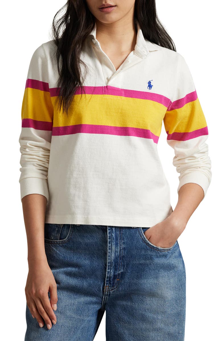 Polo Ralph Lauren Colorblock Cotton Rugby Shirt, Main, color,