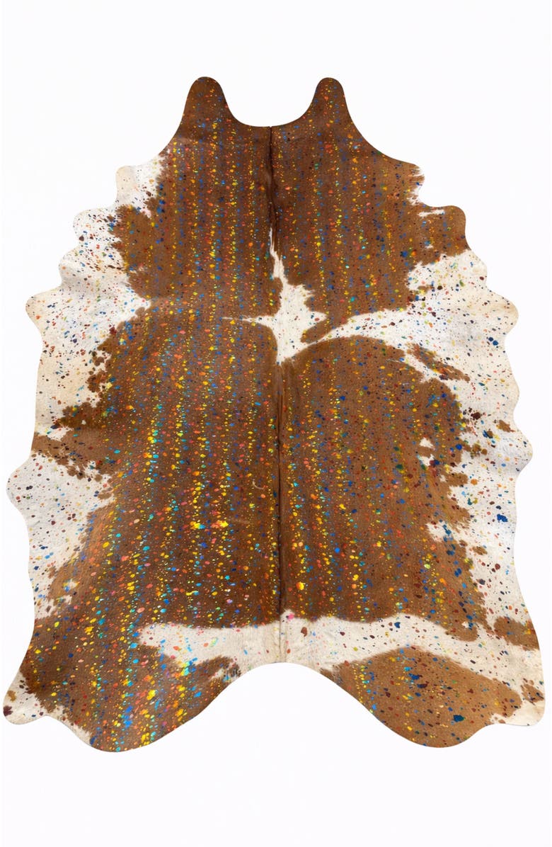 Rhacam Eco Hides RH Rugs Luma Metallic Color Cowhide Rug 8'1" × 6'8", Main, color, Metallic Color