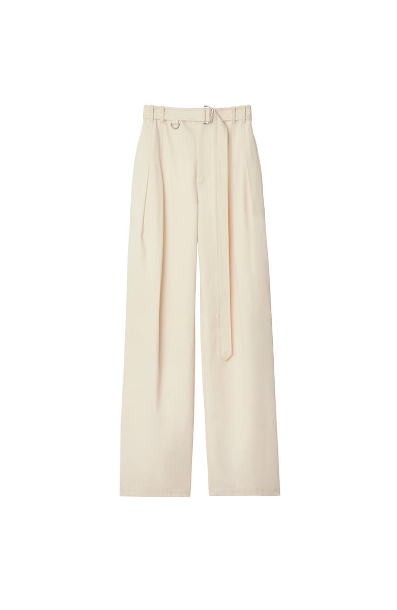 Burberry Gabardine Belted Trousers, Alternate, color, Lunar