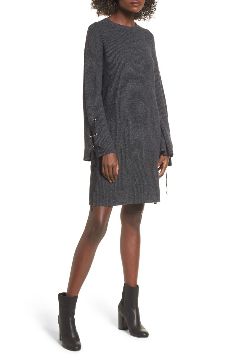 BP. Tie Sleeve Sweater Dress, Main, color,