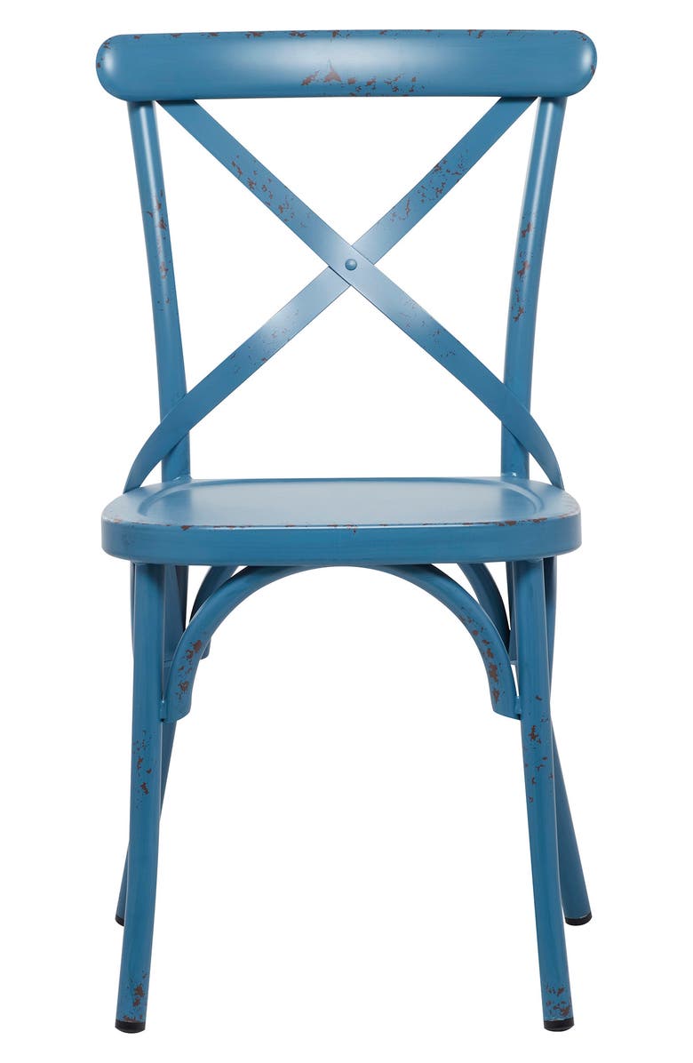 SONOMA SAGE HOME Blue Metal Farmhouse Outdoor Dining Chair - Set of 2, Alternate, color, 