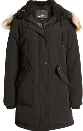 Sam Edelman Hooded outlet Parka Winter Womens Faux Fur Trim Hood Zip Coat