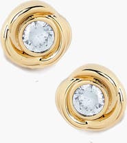 YOJ Lerino Crystal Stud Earrings In Gold