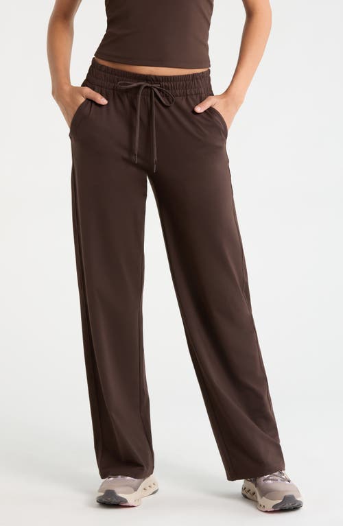Zella Move In Mid Rise Straight Leg Sweatpants in Brown Mole at Nordstrom, Size Small