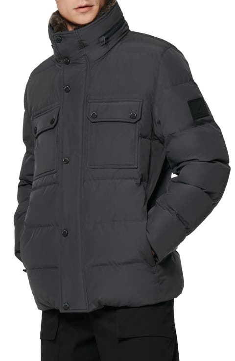 Godwin Water Resistant Puffer Coat with Faux Fur Collar