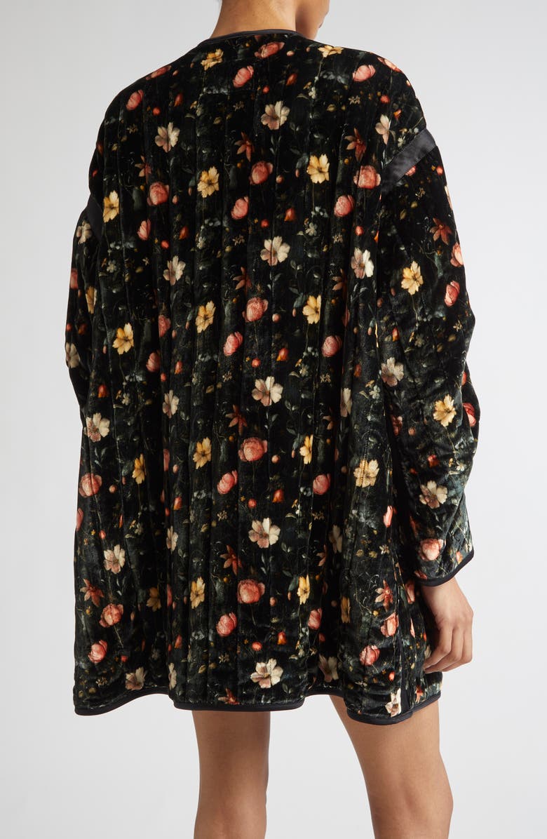 R13 Reversible Padded Taped Liner Coat, Alternate, color, Multifloral Black