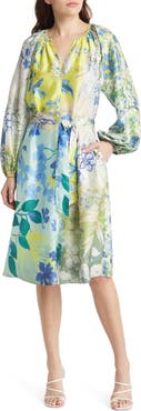 KOBI HALPERIN Arbor Floral Print Long Sleeve Dress