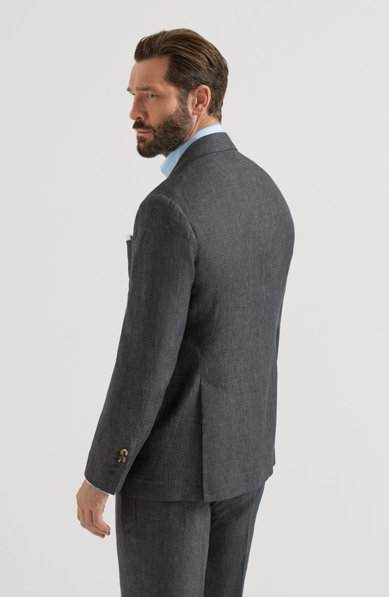 Brunello Cucinelli Linen deconstructed blazer, Alternate, color, Anthracite