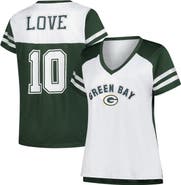 FANATICS Women's Fanatics Jordan Love White Green Bay Packers Plus Size Bling Raglan V-Neck T-Shirt