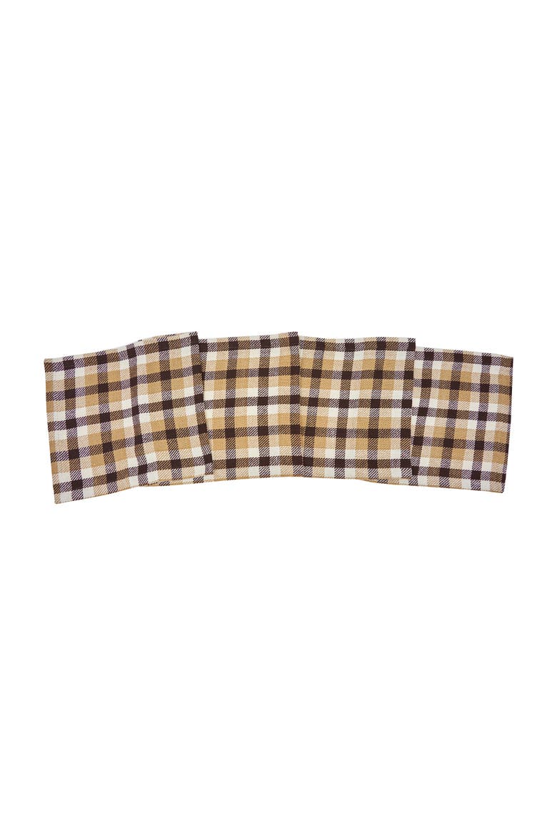 Dunmore Plaid Cocoa Thanksgiving 100% Cotton Table Runner 13" x 72", Main, color, Brown
