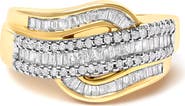 Haus of Brilliance 14K Yellow Gold 1.0 Cttw Diamond Wave Design Band Ring