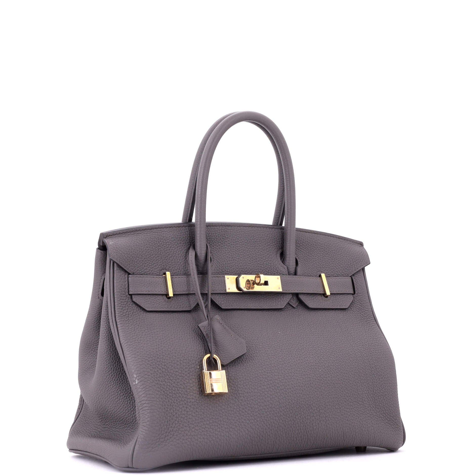 Pre-Owned Hermes Birkin Handbag Grey Togo with Rose Gold Hardware 30, Alternate, color, Etain