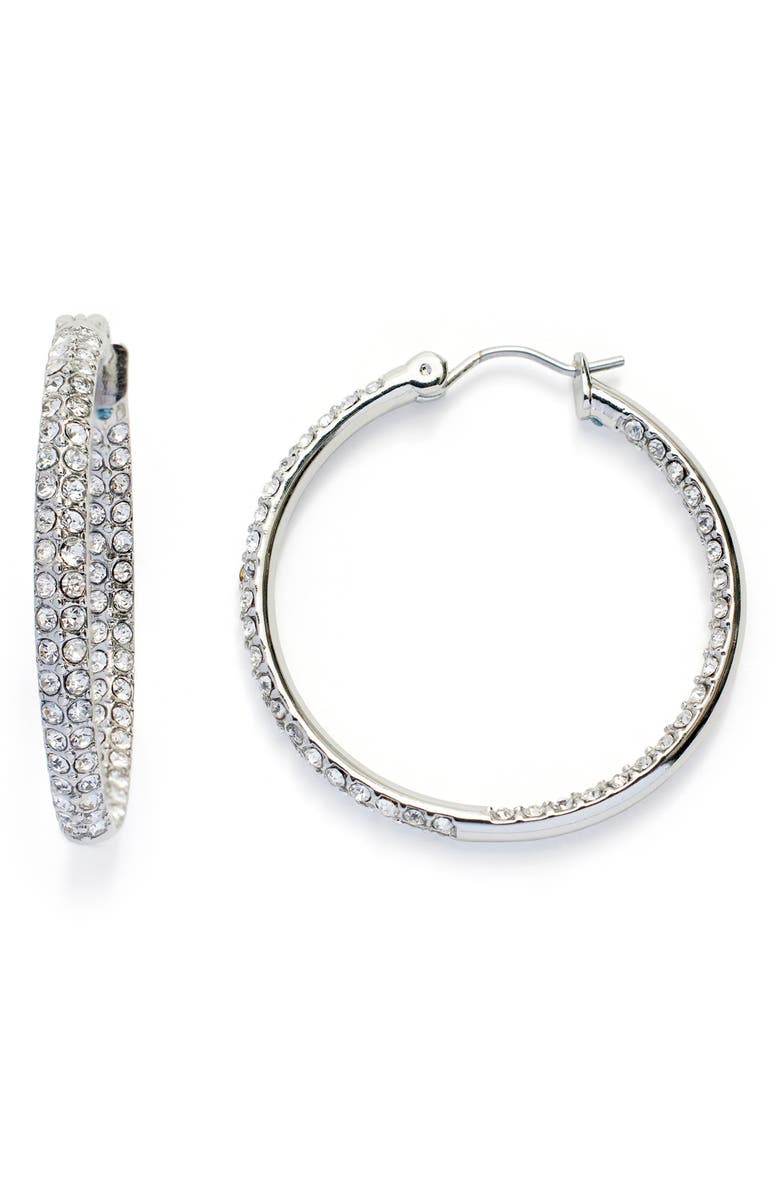 Kleinfeld Pavé Crystal Hoop Earrings, Main, color,
