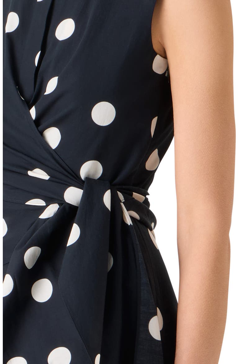 Polka Dot Cotton Poplin Faux Wrap Shirtdress, Alternate, color, BLACK-CREAM