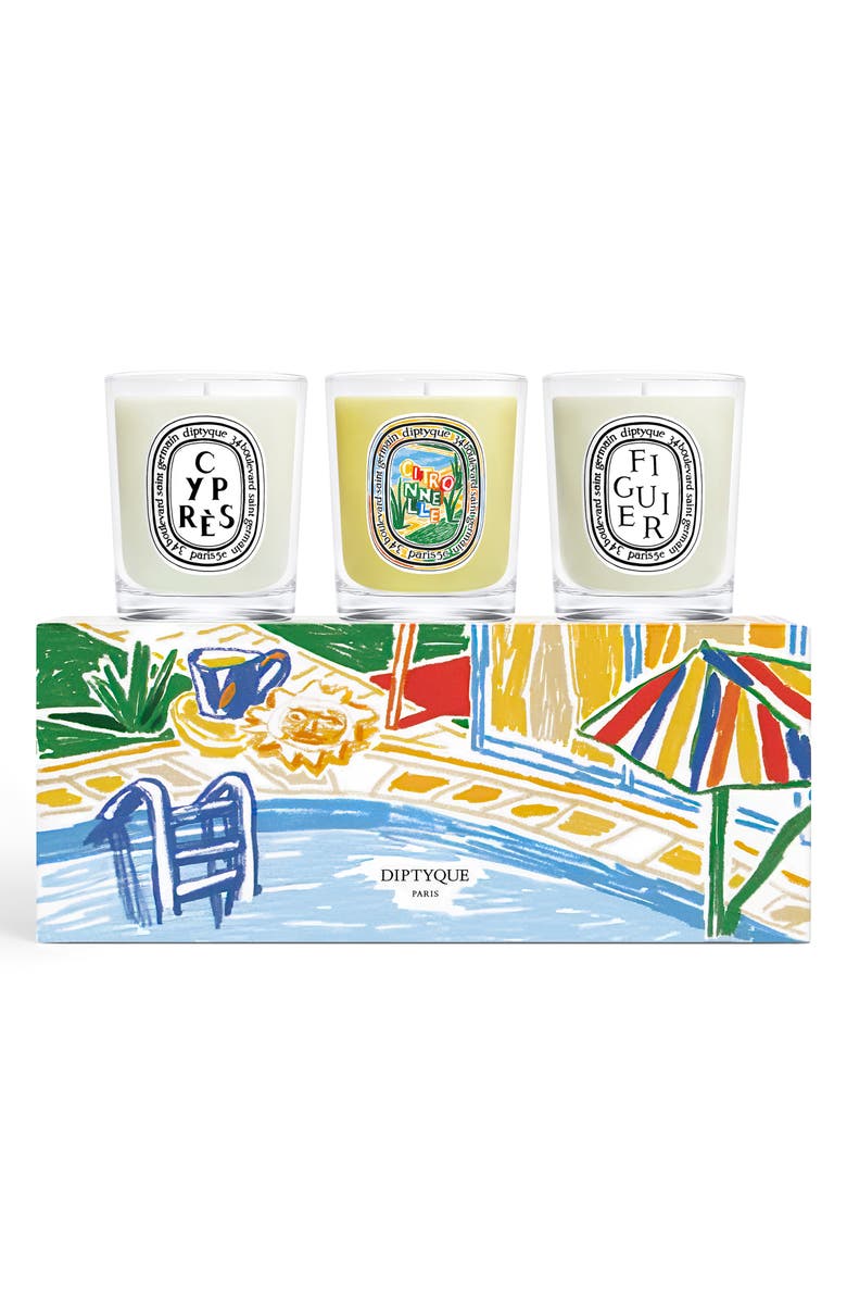Diptyque 3-Piece Mini Scented Candle Gift Set, Main, color, 