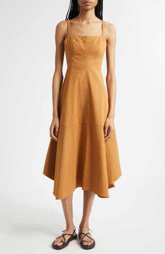 A.L.C. Harlow Fit & Flare Linen Blend Midi Dress