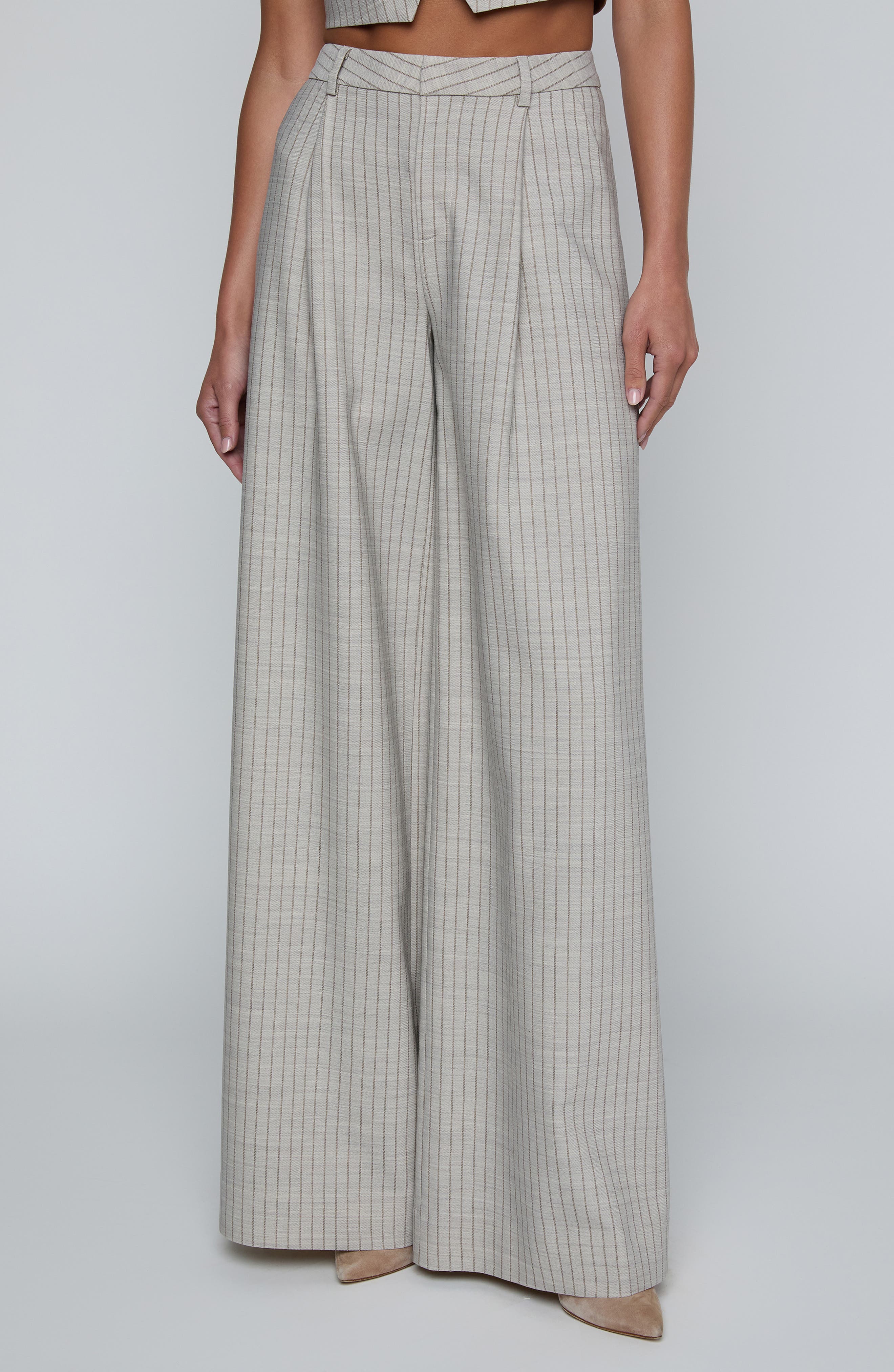 selected GREY/ TAN PINSTRIPE