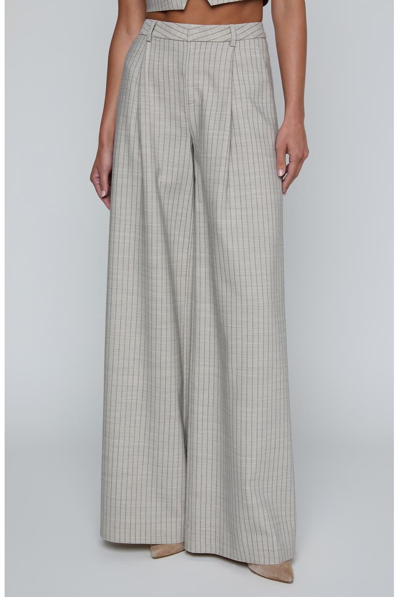 Allanah Pinstripe Wide Leg Pants, Main, color, GREY/ TAN PINSTRIPE