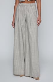 L'AGENCE Allanah Pinstripe Wide Leg Pants
