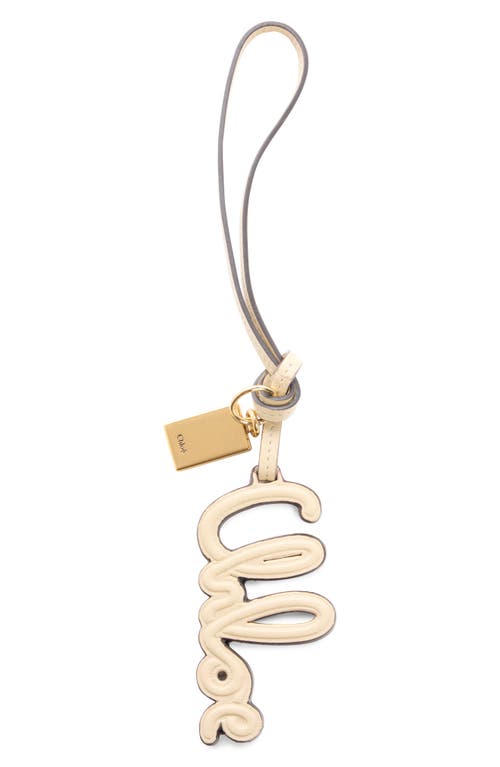Chloé Bijou De Sac Logo En Cuir Brillant Femme Blanc Taille Onesize 100% Cuir De Veau, Laiton In Deep Ivory