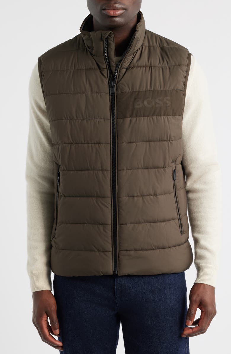 BOSS Cenito Water Repellent Puffer Vest, Alternate, color, Open Green