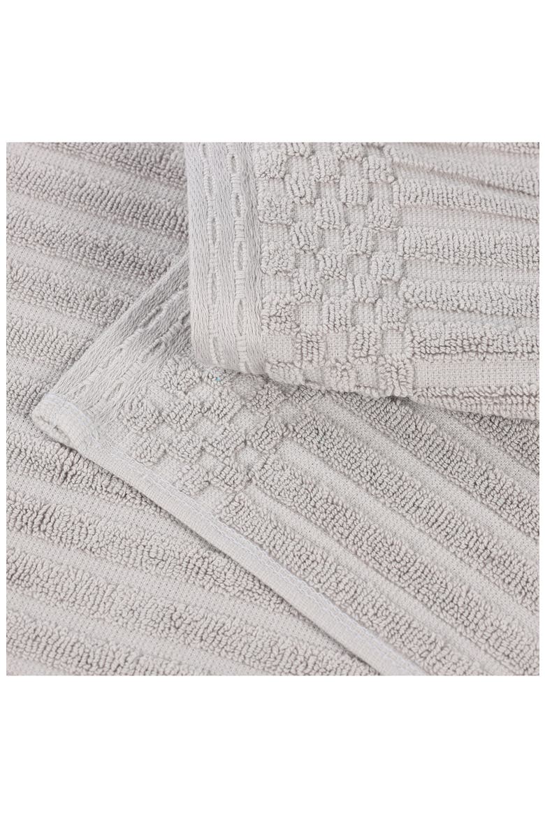 Soho 6-Piece Textured Cotton Bath Towel Set, Alternate, color, SILVER