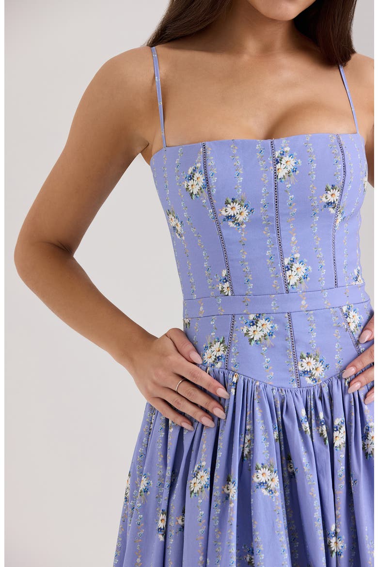 Ysabella Floral Maxi Sundress, Alternate, color, DAISY STRIPE BLUE