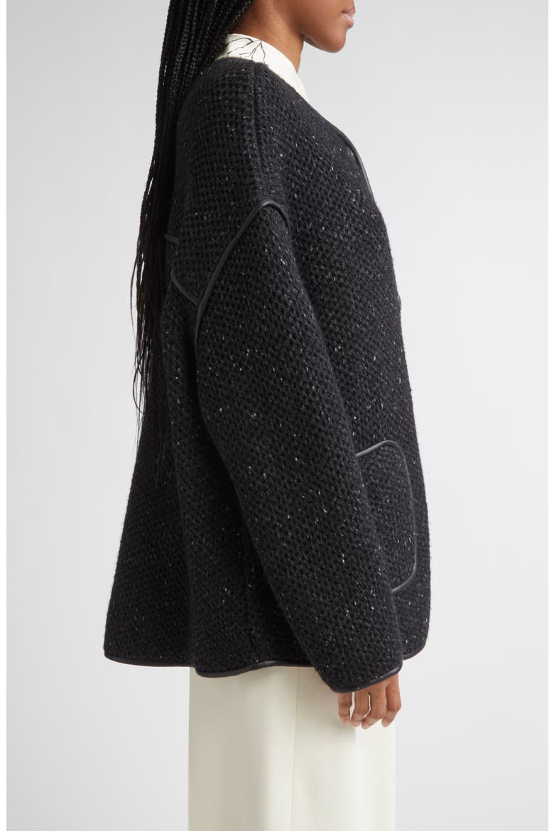 Medrano Oversize Merino Wool Blend Knit Jacket, Alternate, color, BLACK
