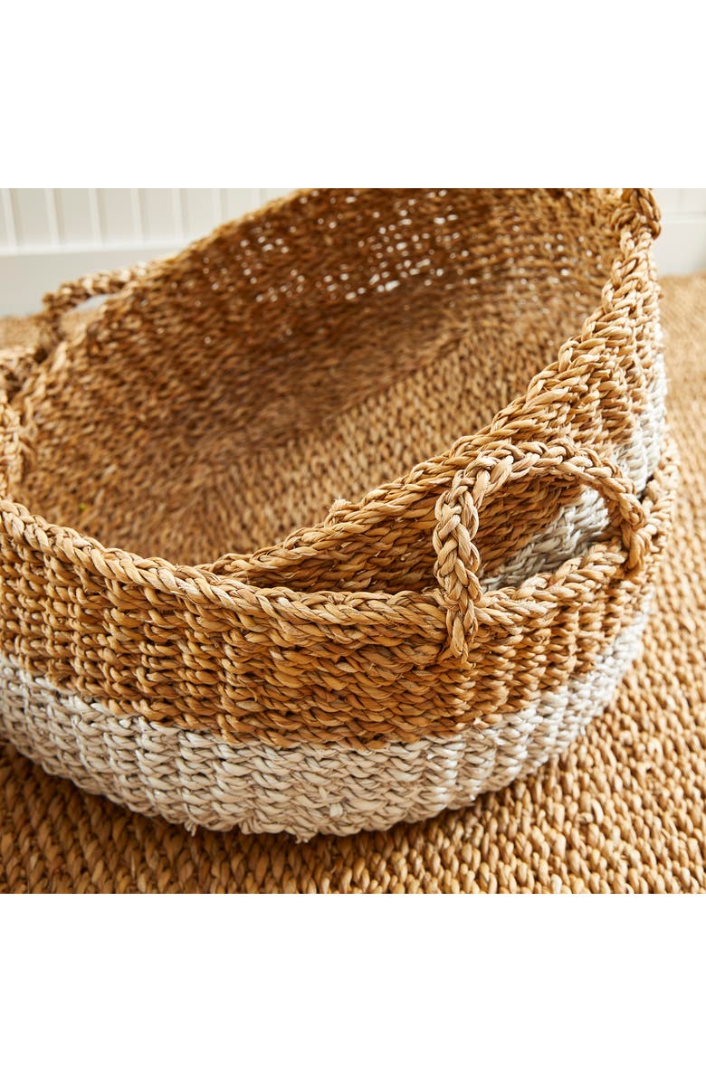 Napa Home & Garden Seagrass Shallow Baskets With Handles Set of 3, Alternate, color, Beige
