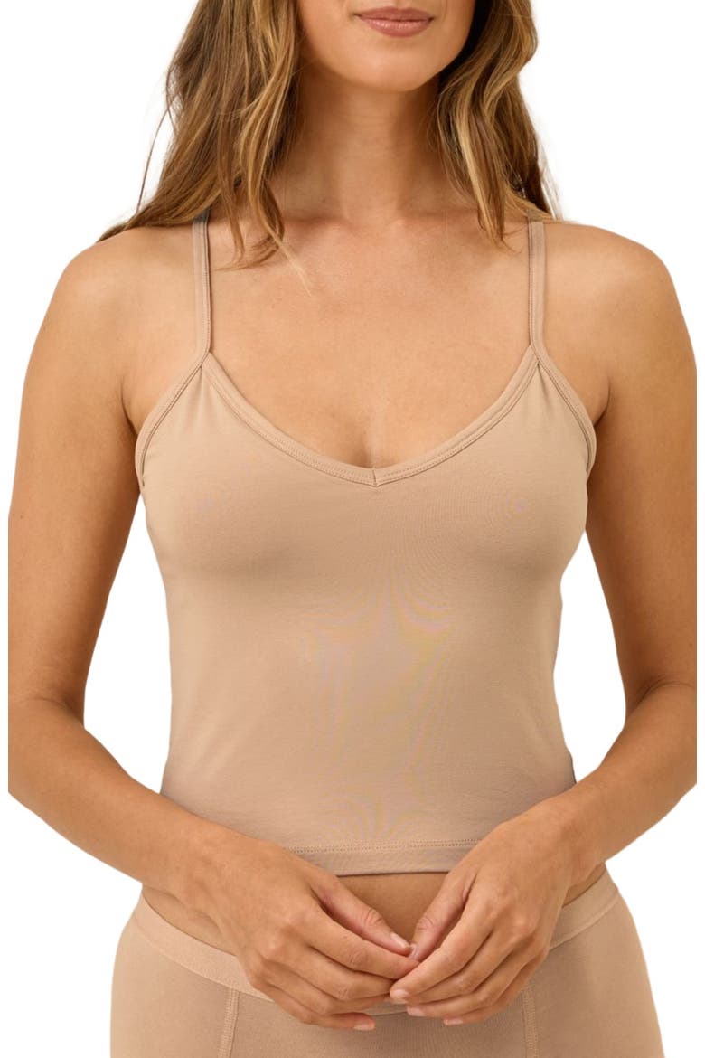 Everyday Shelf Bra Cropped Camisole, Alternate, color, Sesame