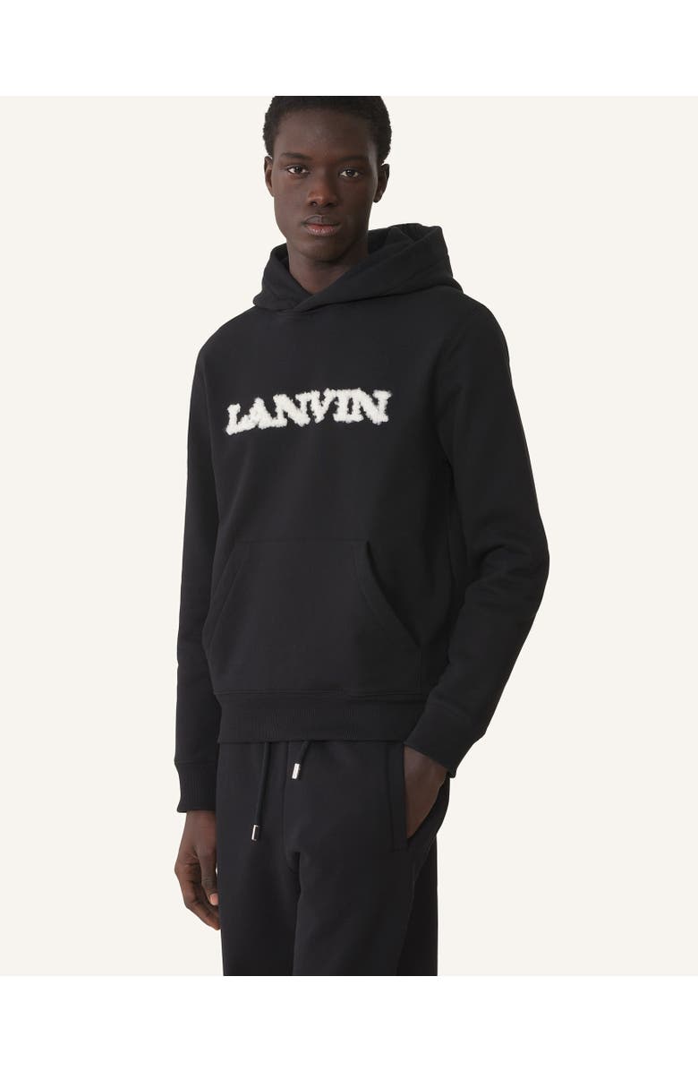 Lanvin SHEARLING COTTON HOODIE, Alternate, color, 