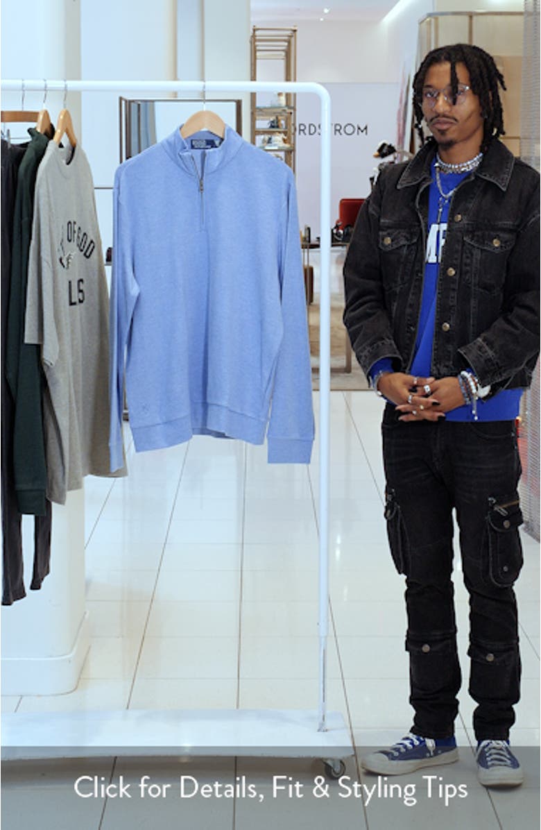 Textured Double Knit Quarter Zip Pullover, sales video thumbnail