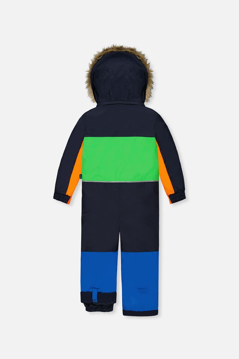 Discover Colorblock Detachable Hood One Piece Snowsuit, Alternate, color, Blue, Green and Orange