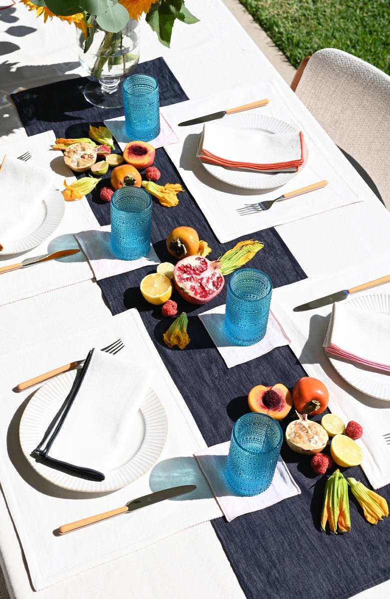 ATELIER SAUCIER Ménage à Quatre Set of 4 Burlap Rainbow Reclaimed Napkins, Alternate, color,