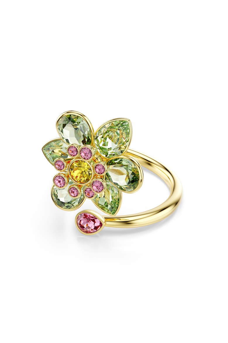 Idyllia Crystal Flower Bypass Ring video
