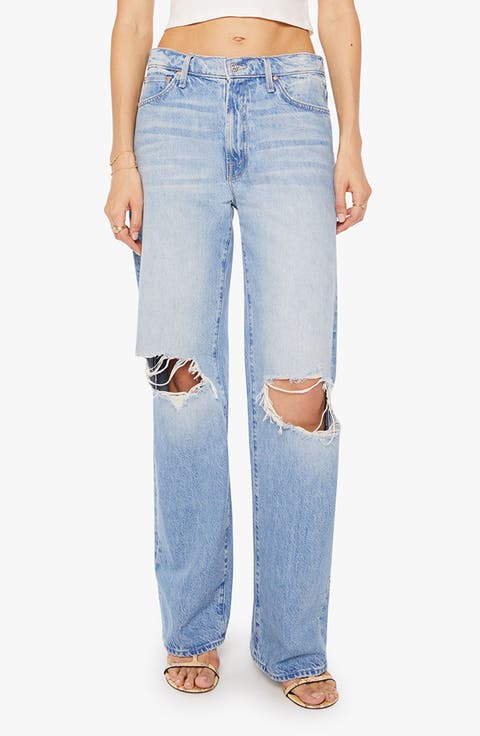 MOTHER The Dodger Sneak Ripped Wide Leg Jeans | Nordstrom