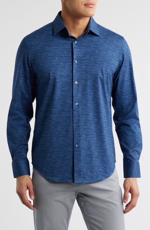 James OoohCotton® Space Dye Button-Up Shirt