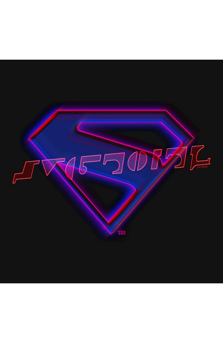 Supergirl Girl's Supergirl Neon Classic Logo Graphic T-Shirt, Alternate, color, Black
