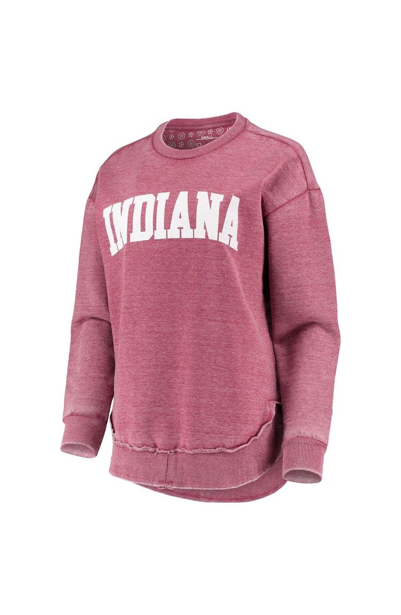 PRESSBOX Women's Pressbox Crimson Indiana Hoosiers Vintage Wash Pullover Sweatshirt, Alternate, color, 