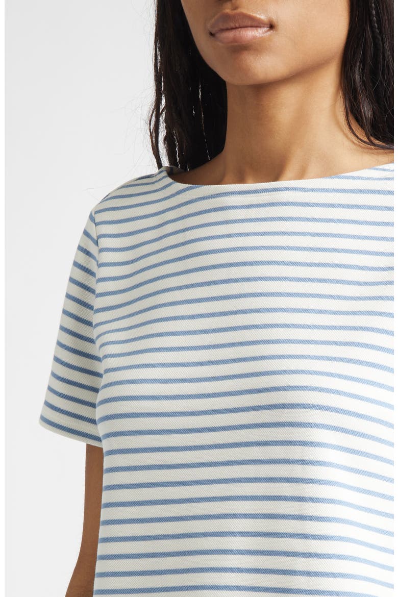 Hovey Stripe Boat Neck T-Shirt, Alternate, color, DOVE LAKE MIST