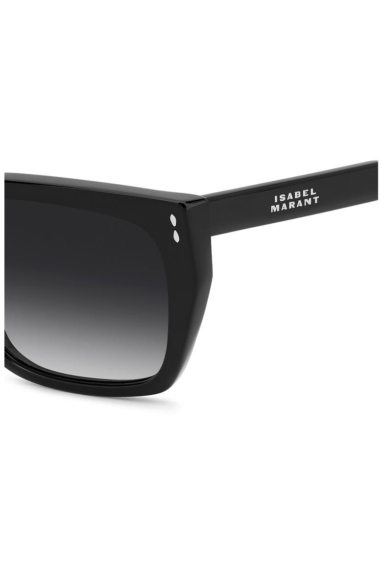 58mm Rectangular Sunglasses, Alternate, color, BLACK