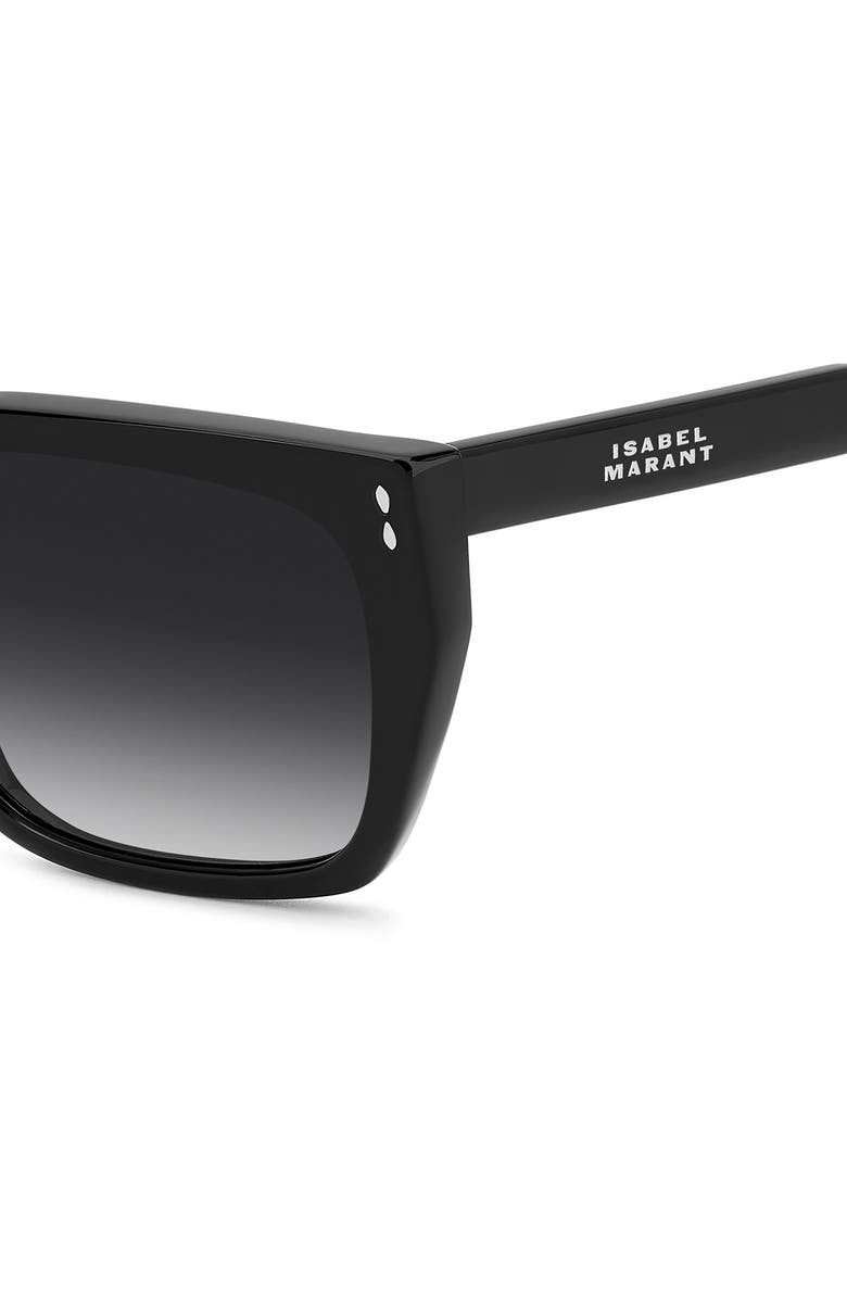 Isabel Marant 58mm Rectangular Sunglasses, Alternate, color, Black