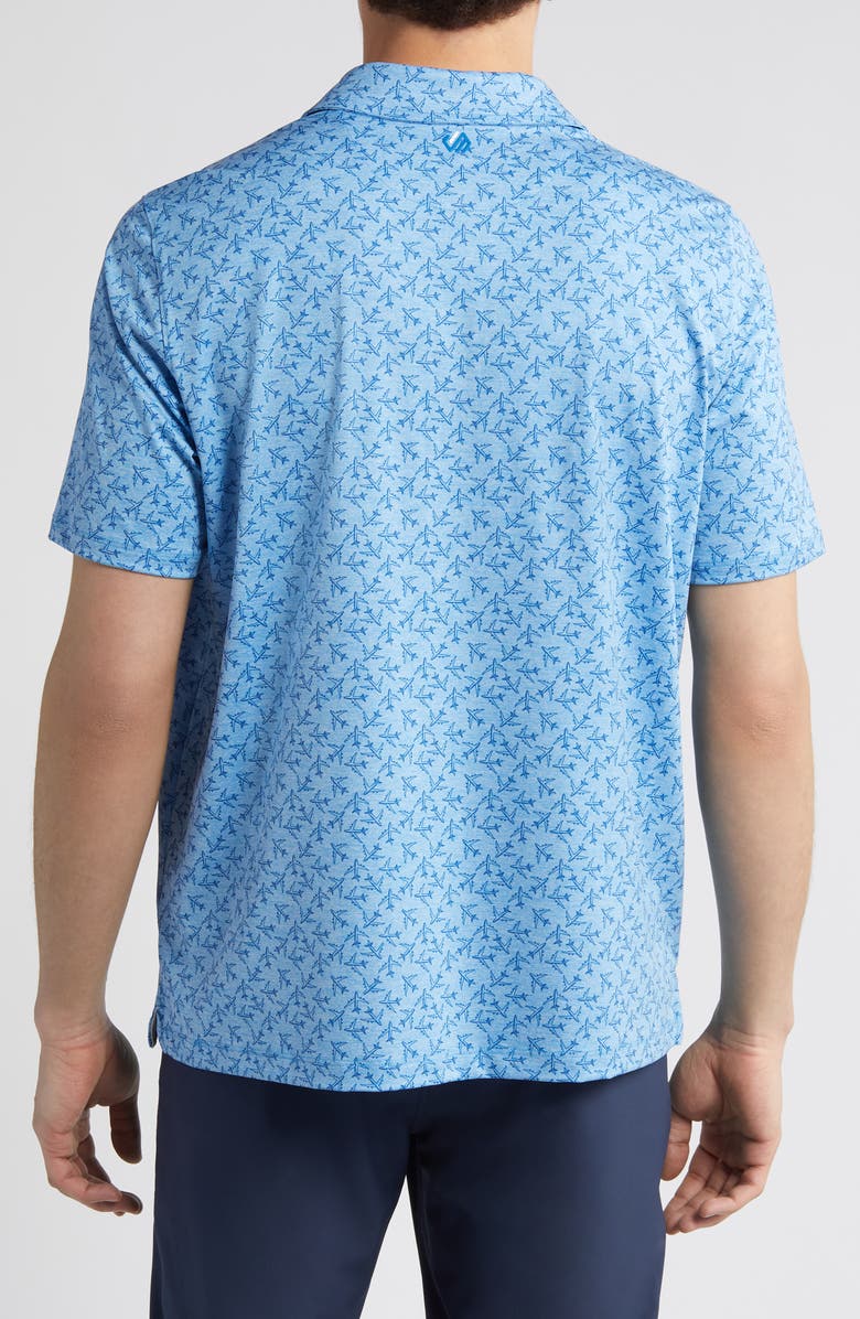 Johnston & Murphy XC4<sup>®</sup> Airplane Print Performance Polo, Alternate, color, Blue