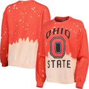 GAMEDAY COUTURE Women's Gameday Couture Scarlet Ohio State Buckeyes Twice As Nice Faded Dip-Dye Pullover Long Sleeve Top